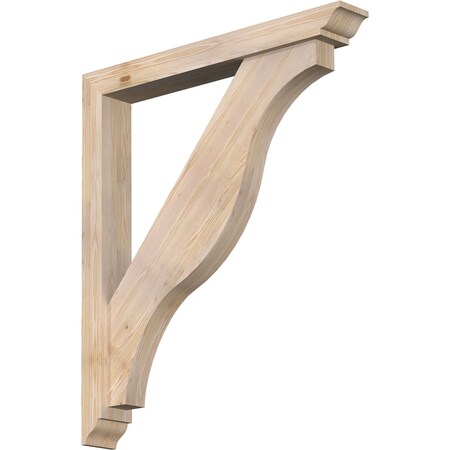 Ekena Millwork Funston Traditional Smooth Bracket w/ Offset Brace, Douglas Fir, 5 1/2"W x 42"D x 48"H BKT0604X42X48FST01SDF
